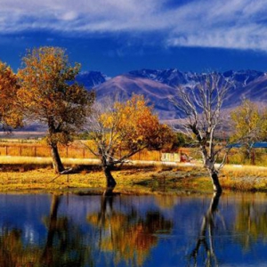 新疆巴州圣洁美景水天一色